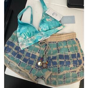 JOHNNY WAS CALME NWT Bikini Top (XS) & RAGA NWT Shorts (S) - Two Pieces